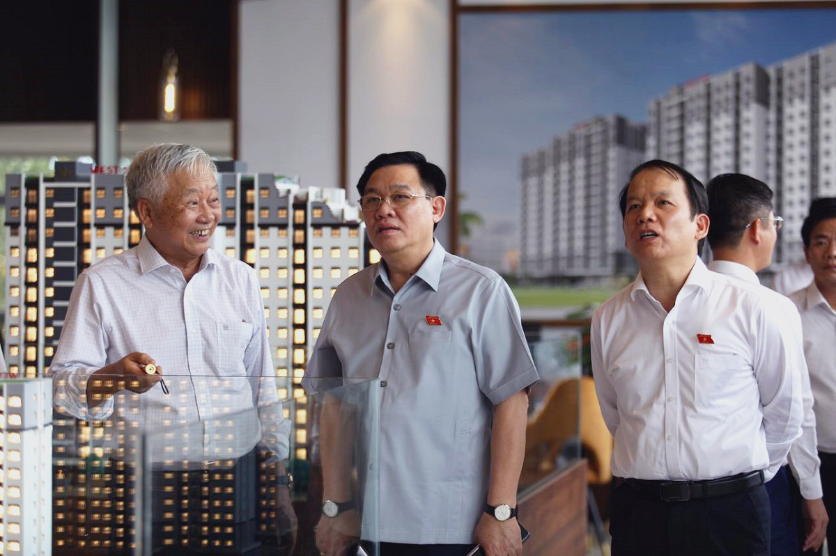 Chủ tịch Quốc hội Vương Đình Huệ thăm, kiểm tra dự án nhà ở xã hội tại Khu đô thị mới Ecogarden.